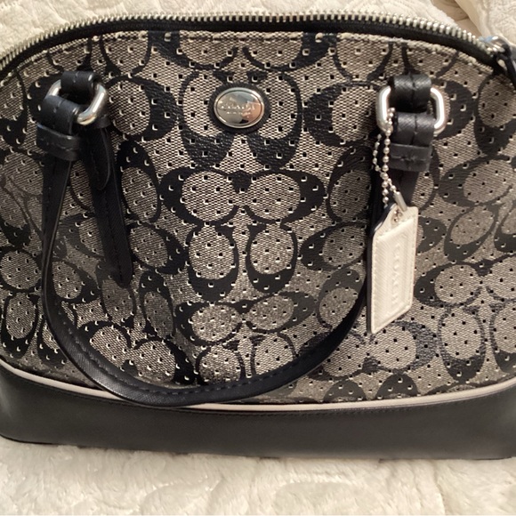Coach Handbags - Coach Black and Gray Signature Satchel